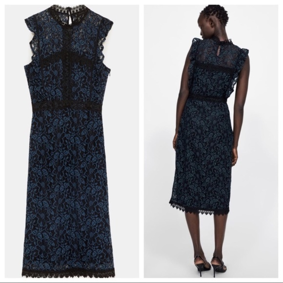 zara lace midi dress